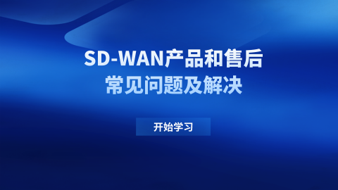 SD-WAN产品和售后常见问题及解决 