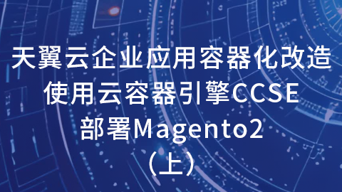 天翼云企业应用容器化改造-使用云容器引擎CCSE部署Magento2（上） 